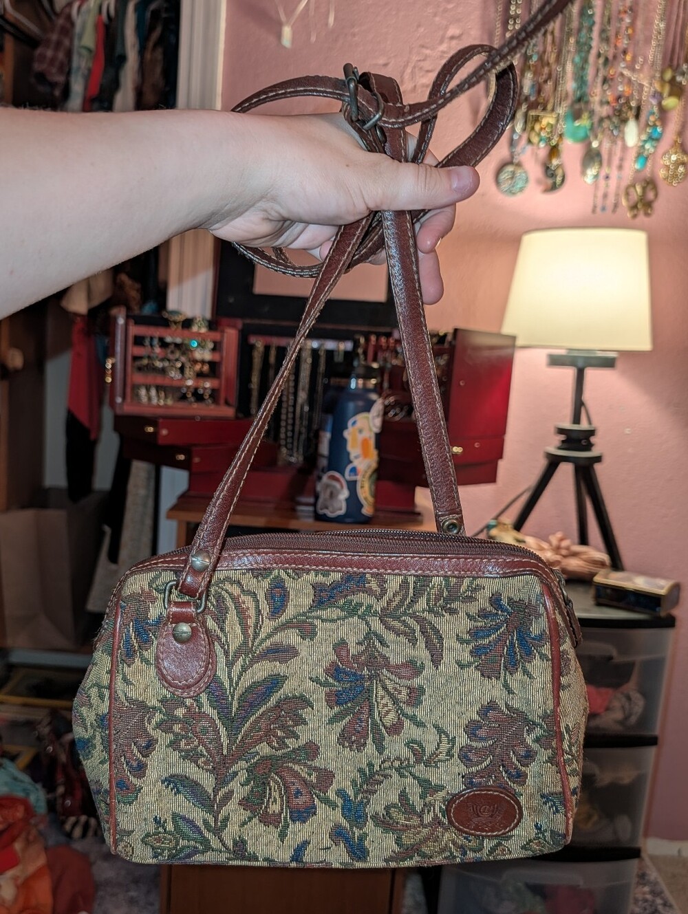 Vintage Liz Claiborne Floral Quilted Purse